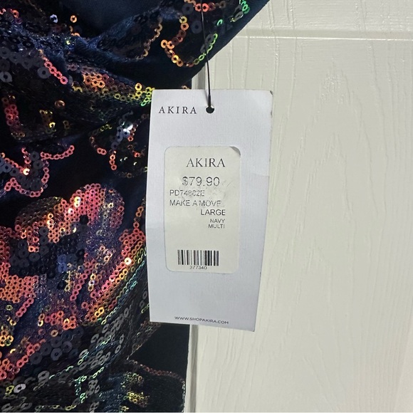AKIRA Blue sequin dress NWT - Picture 4 of 5